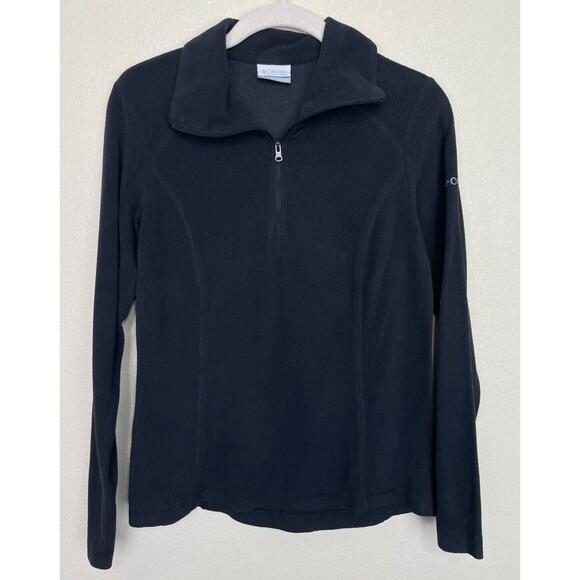 Columbia Mens XS 1/4 Zip Fleece Sweater Black Long Sleeve High Neck Pullover - Picture 1 of 9